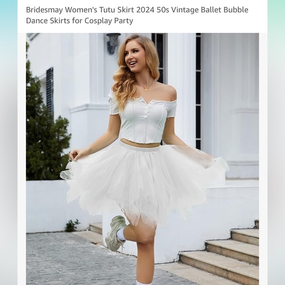 Dresses & Skirts - 💕5/$15 Bride’s Day, Halloween, Theater, White Tulle Skirt, NEW